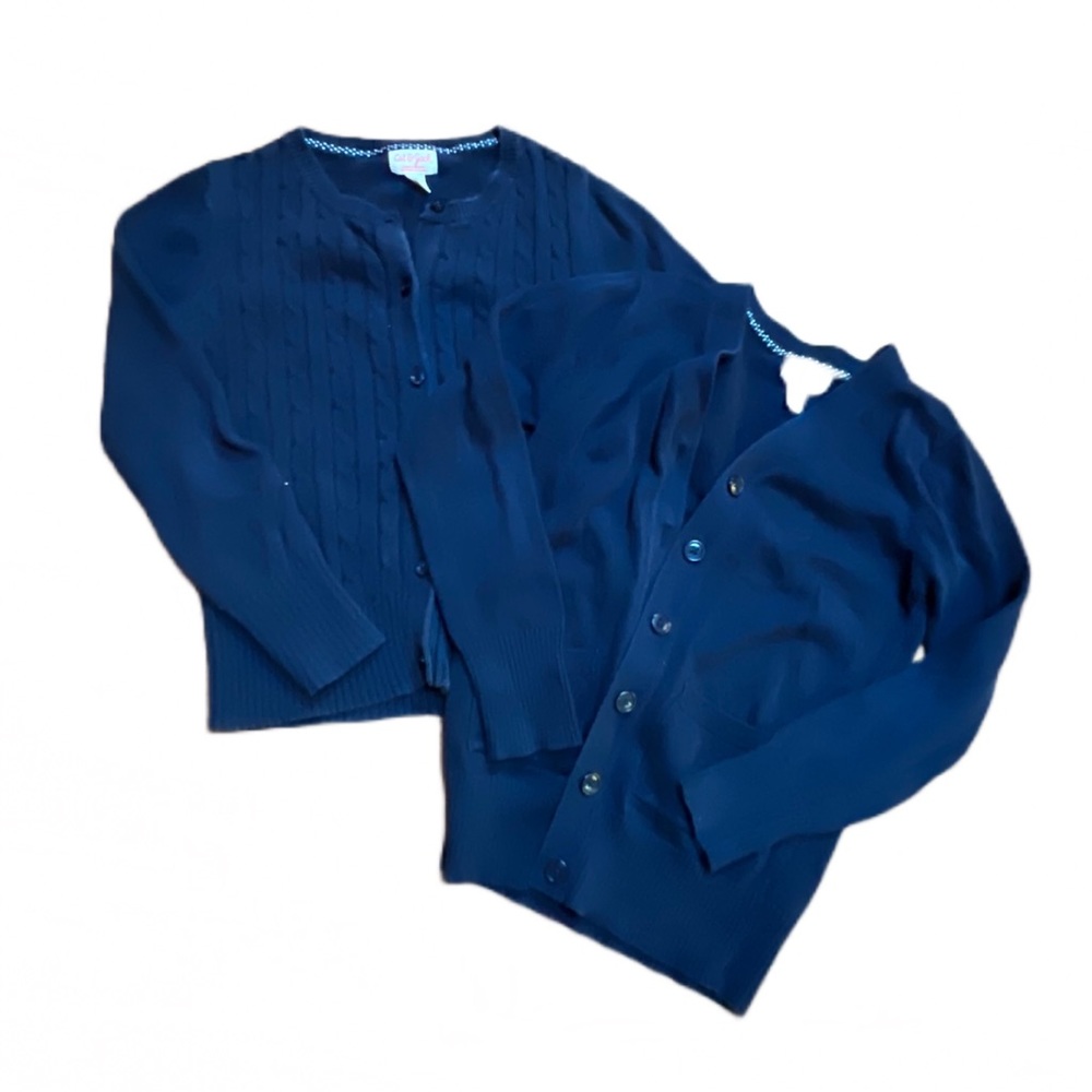Set of two (2) navy blue school uniform sweaters girls size 7/8